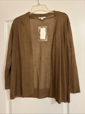 Cato Open-Front Brown Women's Cardigan